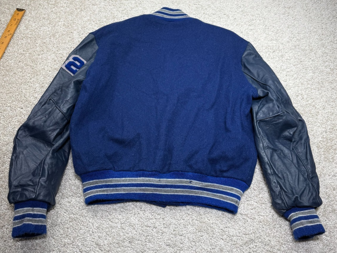 Vintage DeLong Varsity Jacket Size 42 Blue High School Letterman