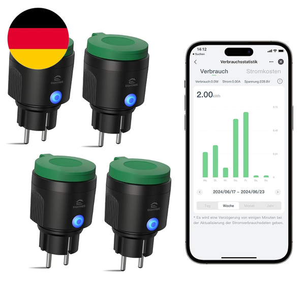 Eightree Wlan Steckdose Outdoor, IP44 AußEnsteckdose Wasserdicht, 2,4Ghz-image