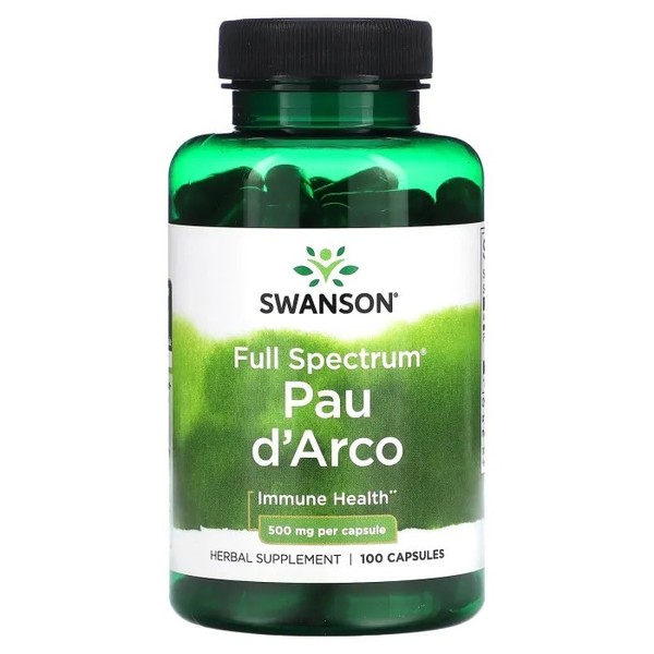 Swanson, Pau D'arco Full Spectrum 500Mg Immunsystems 100 Kapseln Super Preis-image