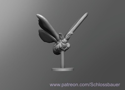 Moth Insect Bug Creature Monster Manual 28mm Scale DND D&D Tabletop Miniature
