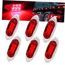 LED Trailer Marker Lights 6Pcs,3.8" Rhombus 6-LED Side Front Rear red