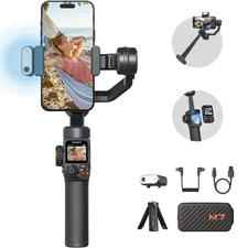 iSteady M7 Gimbal Stabilizer for Smartphone, Magnetic AI Tracker Fill Light, ...