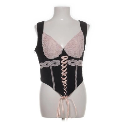Dark in Love, Top, Größe: L, CW052, Schwarz/Pink, Polyester, Samt, Damen #Liz