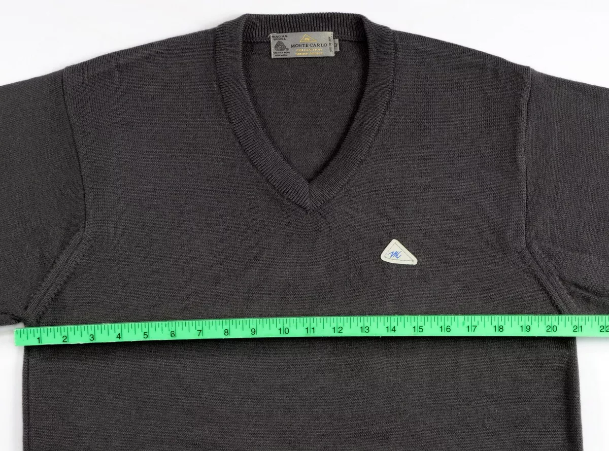 NEW Monte Carlo Mens Medium M 42 100 Merino Magna Wool Dark Gray