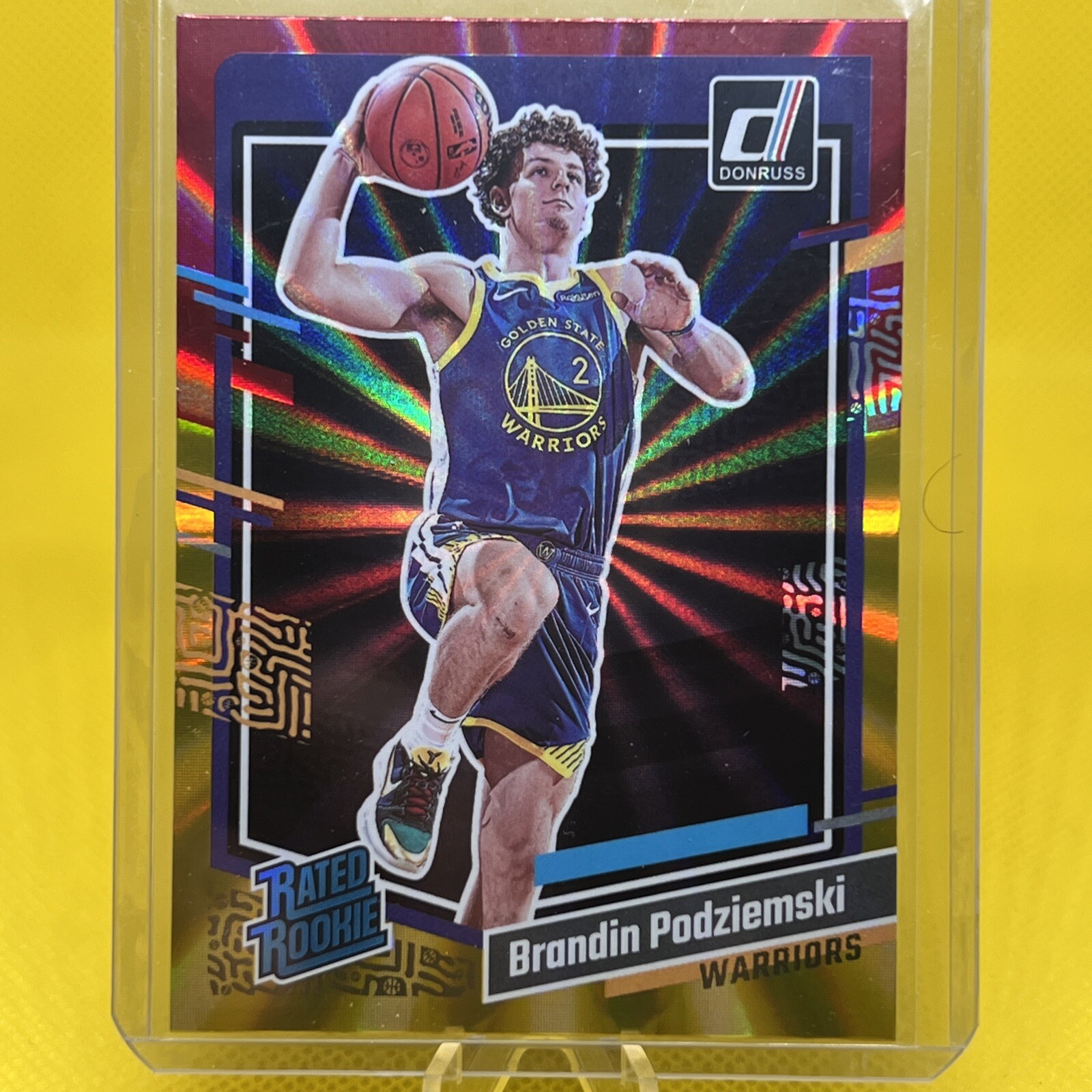 BRANDIN PODZIEMSKI 2023-24 Panini Donruss #249 RATED ROOKIE RED GOLD HOLO LASER