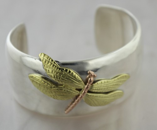 Tiffany & Co Bracciale Polsino Largo Dragonfly Oro Rosa 18k e Argento Sterling - Foto 3 di 6