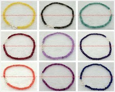 Natural 2x4mm Faceted Multicolor Rondelle Gemstone Beads Bracelet Jewelry 6-9"