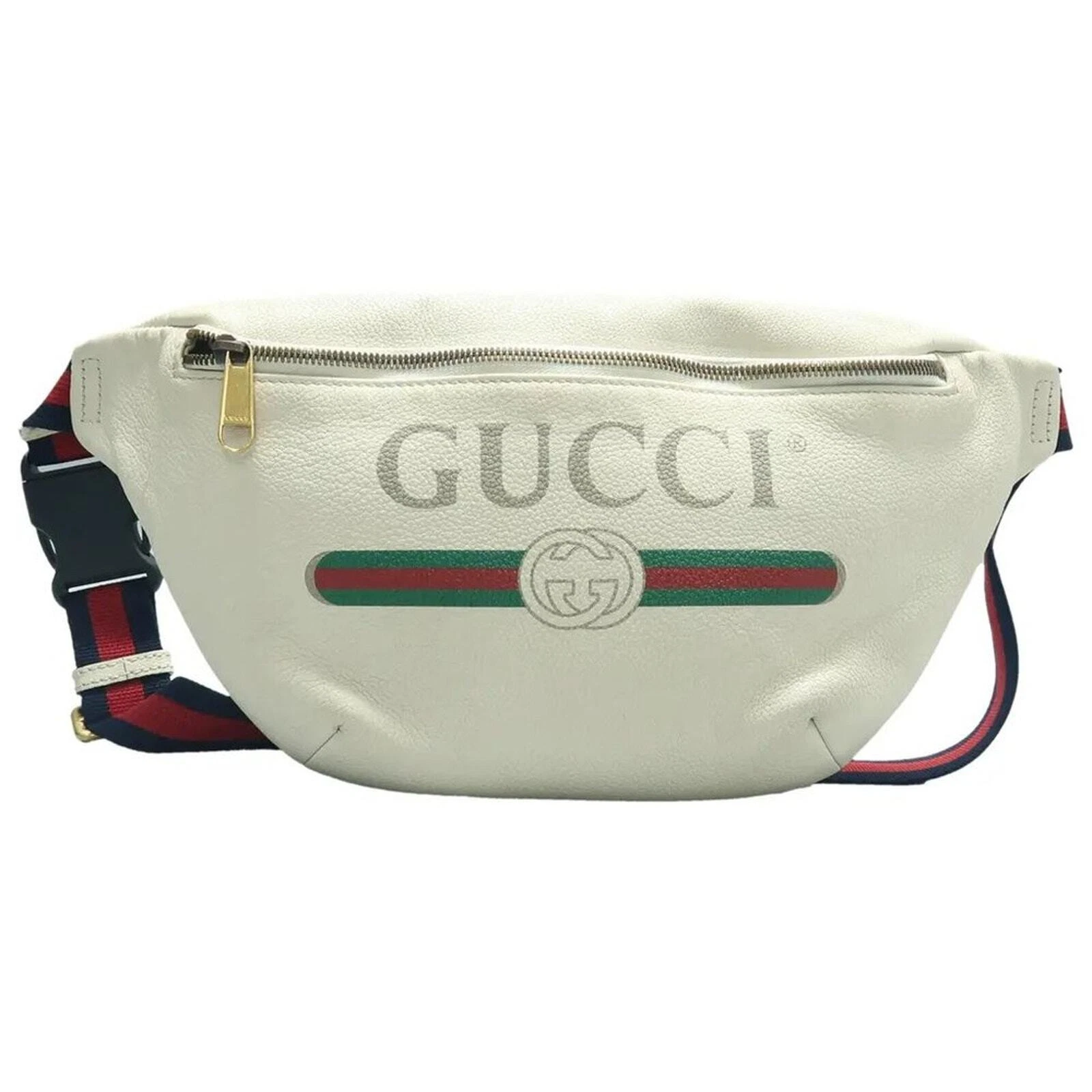 Sac ceinture en cuir blanc moyen imprimé GUCCI 535 010625