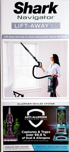 SHARK Vacuum Cleaner PET Hair Removal, Carpet/Hard-Floors NAVIGATOR LIFT-AWAY XL - Picture 2 of 3