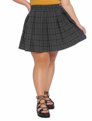 Hot Topic Damen Plus 5X 5 Rock kariert Plissee Goth Punk Rock Schule Hosenträger - Bild 1 von 6