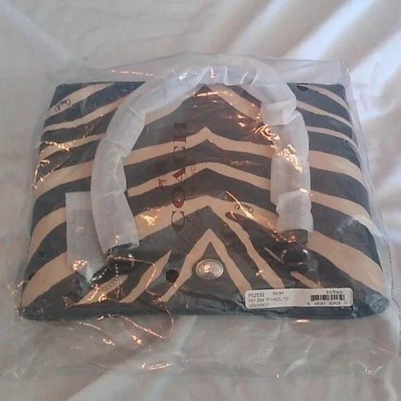 Coach F52532 Peyton Zebra Top Handle Tote, SV/Black - Image 2 of 4