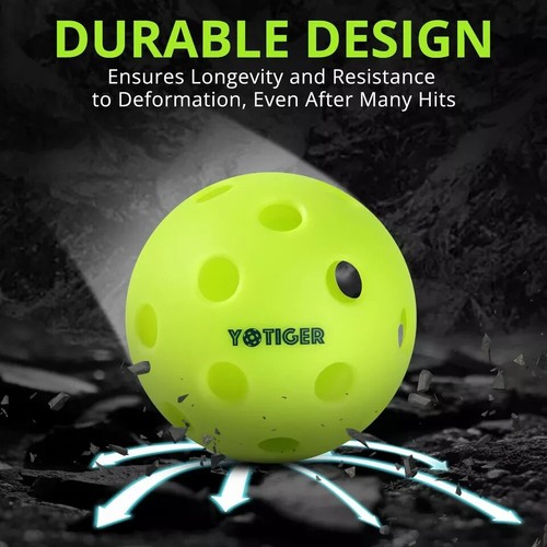 YOTIGER Indoor Pickleball Balls 4Pack 26 Holes High Bounce Durable Green Pic - Picture 4 of 8