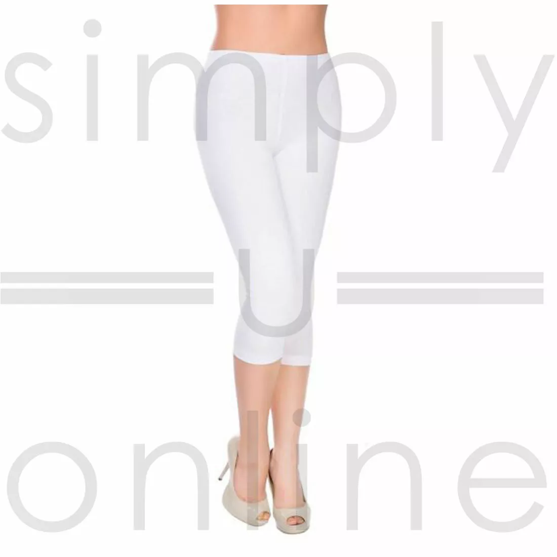 Women's Cotton Leggings - Small, White