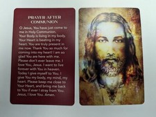 PRAYER AFTER COMMUNION Lot of 25 Laminated Catholic Christian prayer cards 25