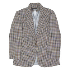 Vintage Sag Harbor Womens Blazer Jacket Brown Wool 90s Houndstooth L