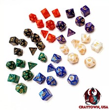 MULTI-SIDED DICE SETS 7pcs Dungeons  Dragons D4/6/8/10/12/20 Pick Ur Color 