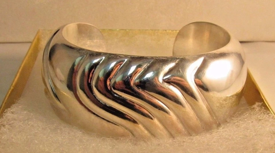 Brazalete grueso de ley .925, 2.25" 31 mm 43.6 g ¡OFERTA!  #S113