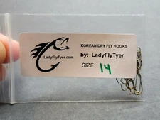 Pack of 25,  Premium Korean Size 14, Dry Fly Tying Fishing Hooks