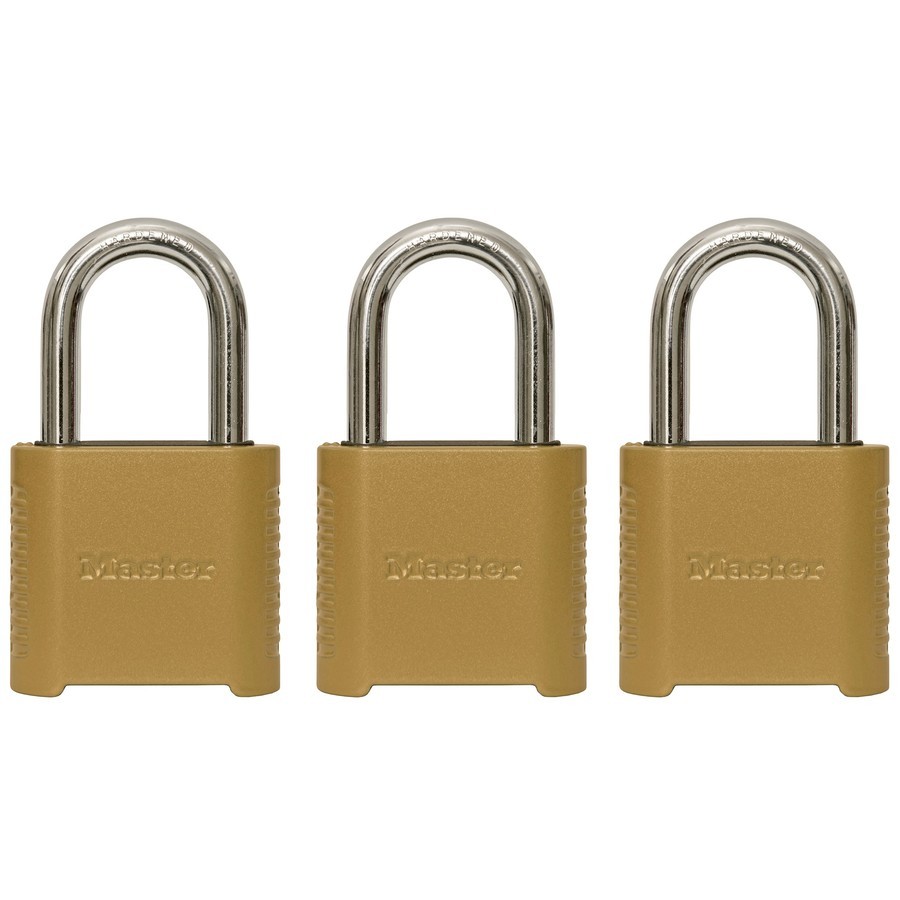 Master Lock 3-Pack 2-in W Zinc Combination Padlock Shackle Width (Inches)	1