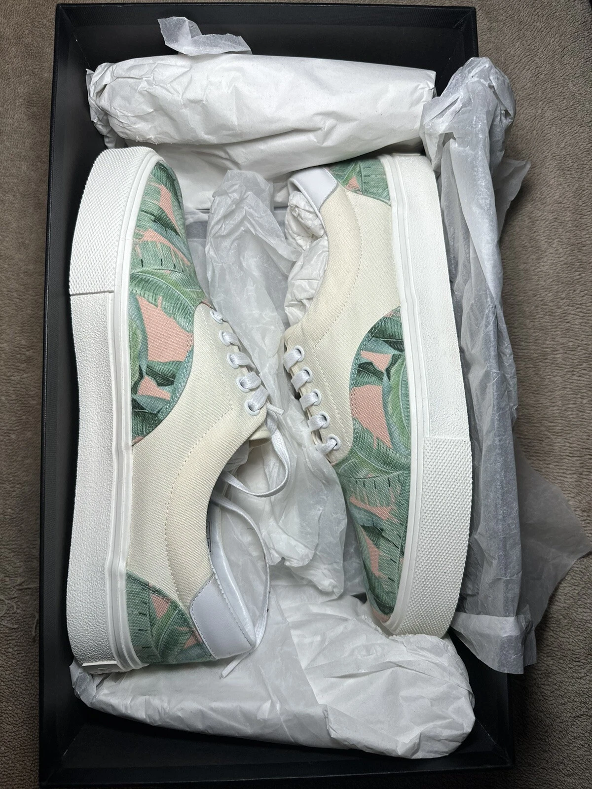 AMIRI SNEAKERS Sneakers basse Amiri Banana stampa foglia Taglia: EU41 US8 Verde prezzo di riserva $550