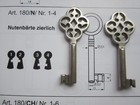 Möbelschlüssel mit Nutenbart für Möbelschloss mit Nut mit kleinem Bart/ zierlich