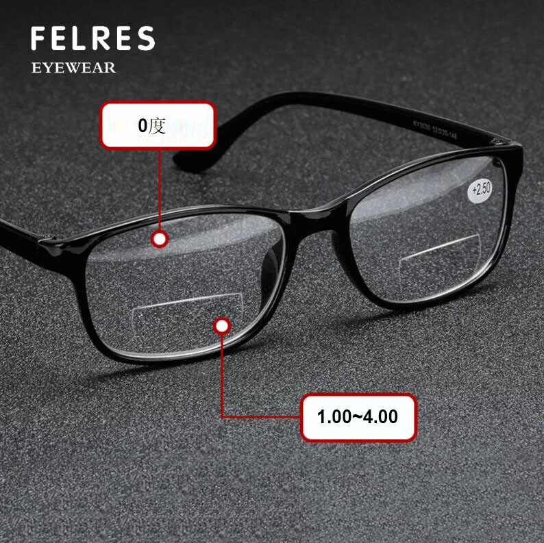 2x Herren Damen Bifokal Quadrat Lesebrille Lesebrille 1,0 1,5 2,0 2,5 3 3,5 4,0 - Bild 2 von 4