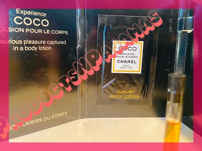 VINTAGE Chanel CHANEL COCO Eau de PARFUM +LUXURY BODY LOTION Samples RARE