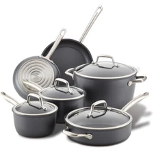 Anolon Accolade Hard-Anodized Pots and Pans Set/Cookware Set, 10-Piece 