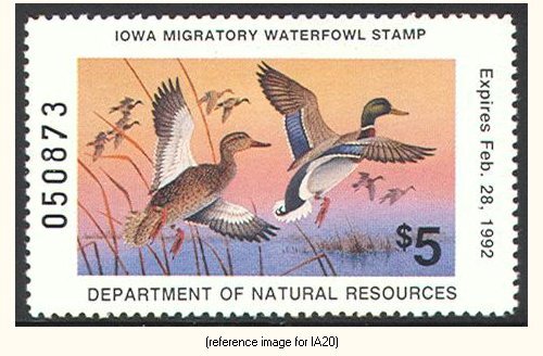 D2K Iowa Duck Stamp 1991 $5.00 - Picture 1 of 1