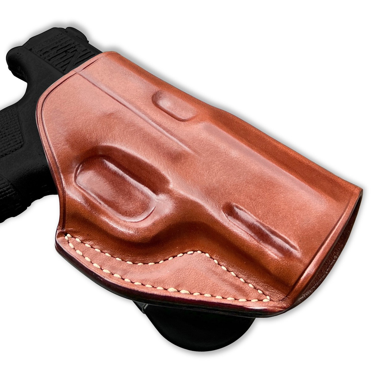 Leather OWB Paddle Holster Fits, Mossberg MC2C 9mm Compact 3.9