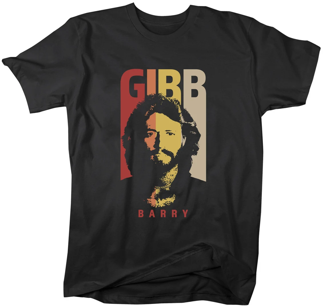 Barry Gibb Bee Gees T-shirt Black Short Sleeve All Sizes S to 5XL NP144