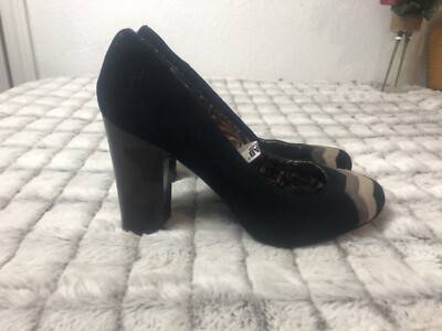 Missoni for Target Suede Zig Zag Black Pump Chunky Heel Shoes