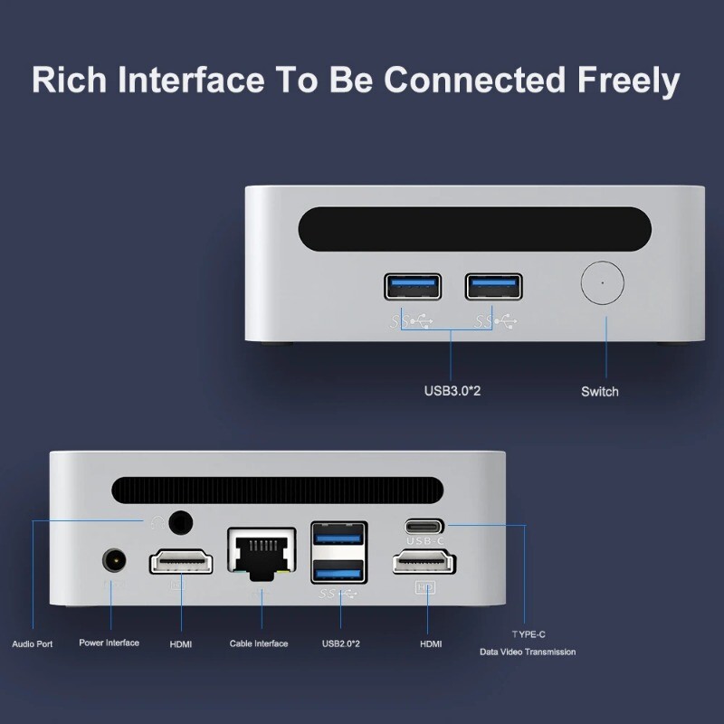 GenMachine Mini PC Ren4000 4700U AMD Ryzen7 4700U CPU 4.1GHz Win10