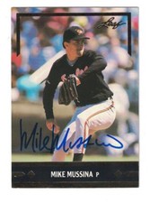 Mike Mussina AUTOGRAPHED 1991 LEAF GOLD ROOKIE CARD SIGNED BALTIMORE ORIOLES
