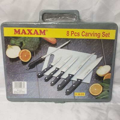 Maxam Kitchen Knife Cutlery Set with Cutting Board in Case