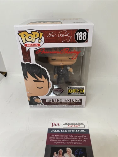 PRISCILLA PRESLEY Signed ELVIS '68 Comeback Diamond Special FUNKO POP #188 JSA