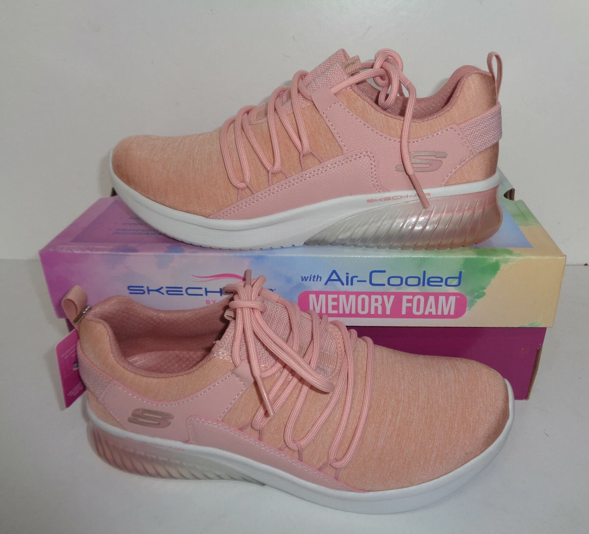 Ladies pink hotsell skechers trainers