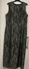 Ladies Black & Silver Patterned Sequence Dress Size 18