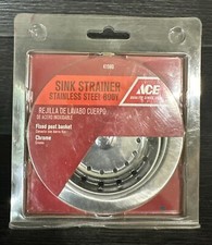 Ace Sink Strainer Fixed Post Basket Kitchen Stainless steel 41980 Chrome, NEW