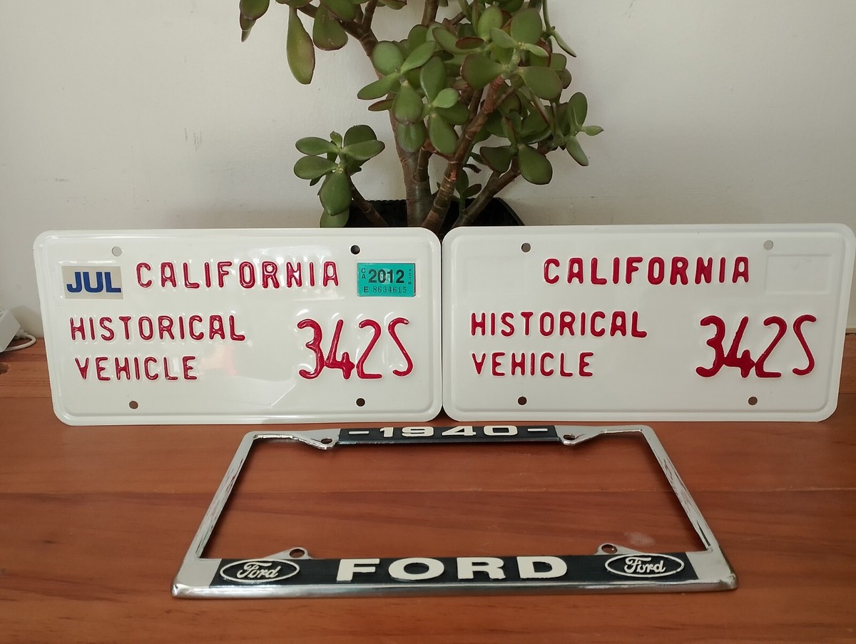 PAIR ✓ 2012 CA CALIFORNIA HISTORICAL VEHICLE LICENSE PLATES 342S