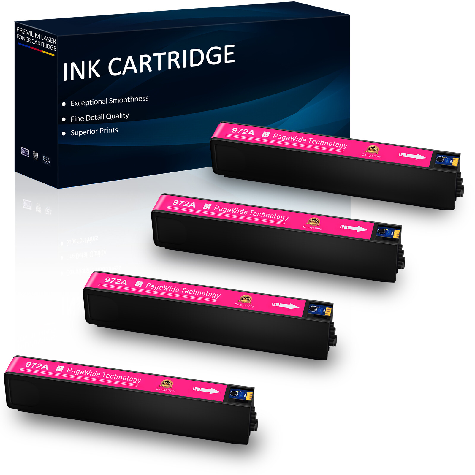 4PK Magenta 972A High Yield Ink Cartridge For HP PageWide Pro 452dw 577dw 552dw