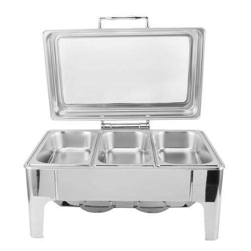 US Chafing Dish Buffet Set 9L Stainless Steel Rectangle Alcohol Heated Catering - Picture 19 of 24