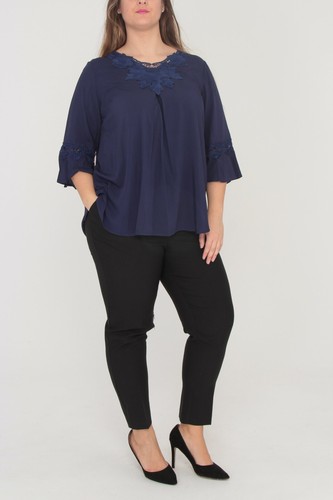 Camicia donna manica corta maglia blusa elegante da taglie forti comode blu  per | eBay