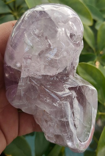 496g Top Quality Natural Rare Amethyst Sculpture Skull Healing - Picture 15 of 17