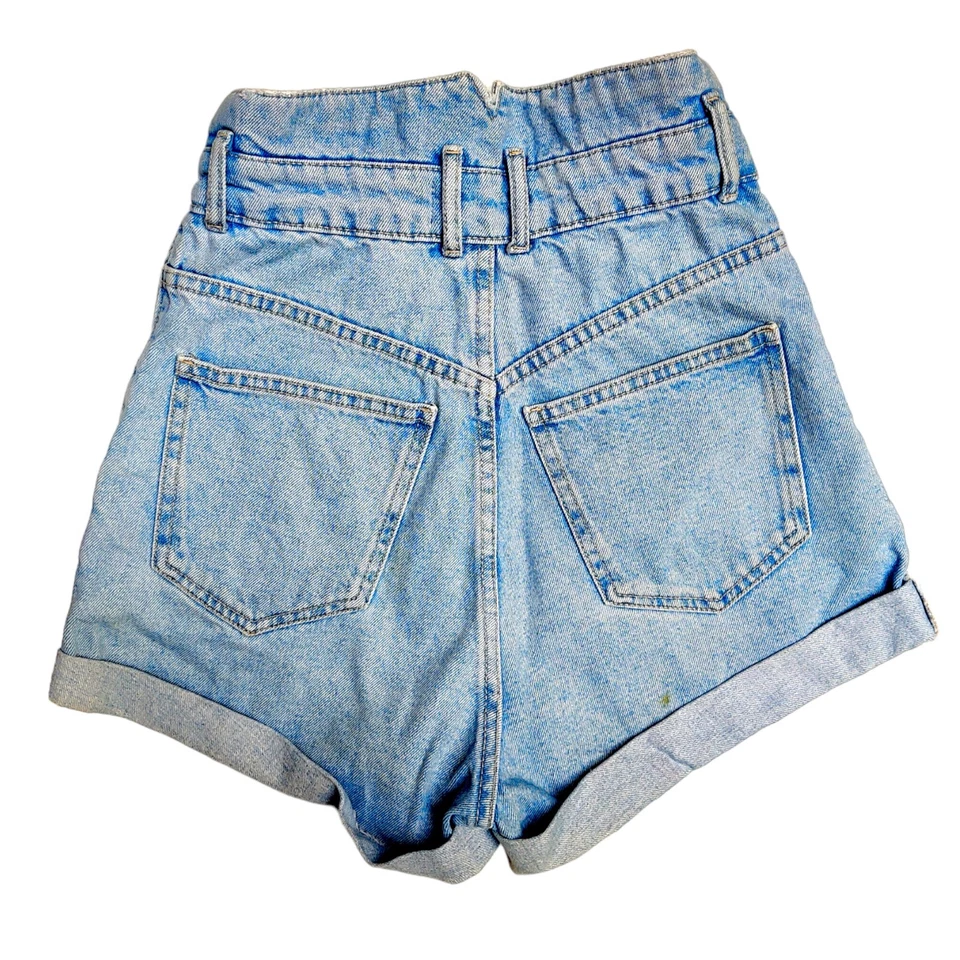 Short en jean femme taille haute - bleu clair - Zara XS/34 - Photo 3/4