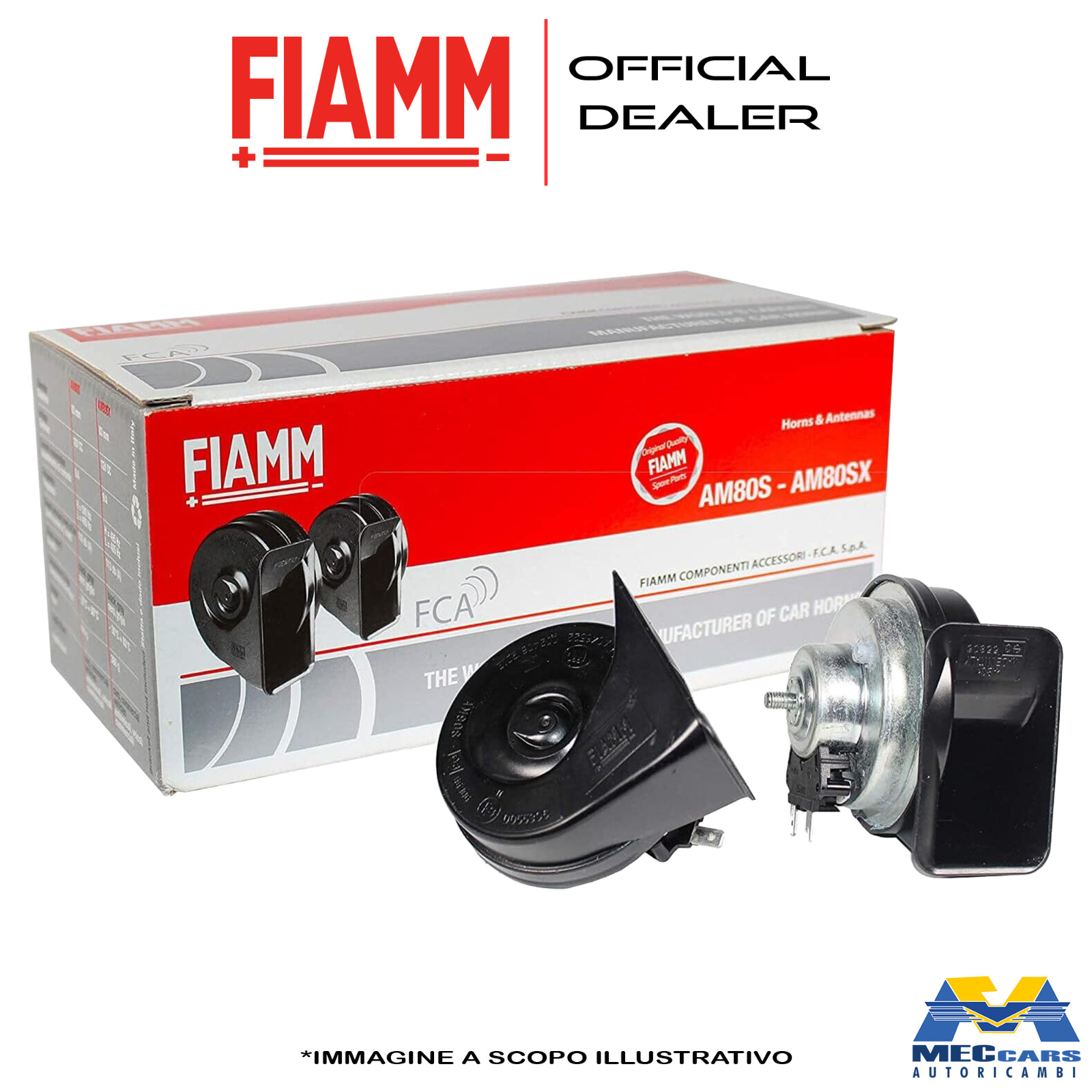 Coppia Avvisatori Acustici FIAMM AM80SX 12V Kit Aftermarket con Relè