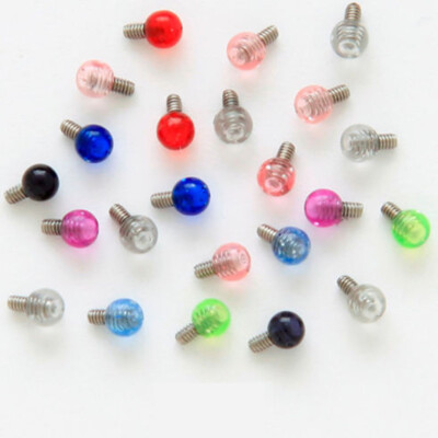 Dermal Anker Aufsatz 3 mm Acryl Kugel Glitzer oder Klar Anchor Head 1,2 mm