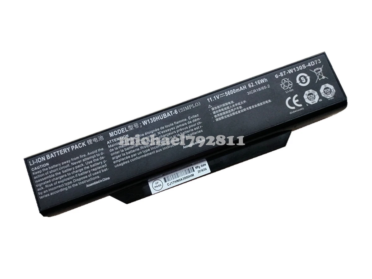 Genuine Battery for Clevo W130HU W130EV Terra 1541H W130HUBAT 6 6