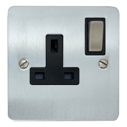 Interruptores de luz de cromo satinado FSC3, enchufes, reguladores, cocina, fusible, TV, BT - Imagen 2 de 44