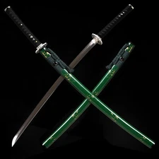Polished T10 Steel Clay Tempered Katana Real Sword Razor Sharp Full Tang Green